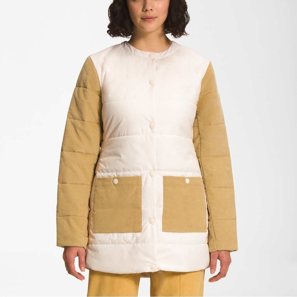 New The North Face Harway Collarless Midi Color-block Puffer Jacket | Size XXL